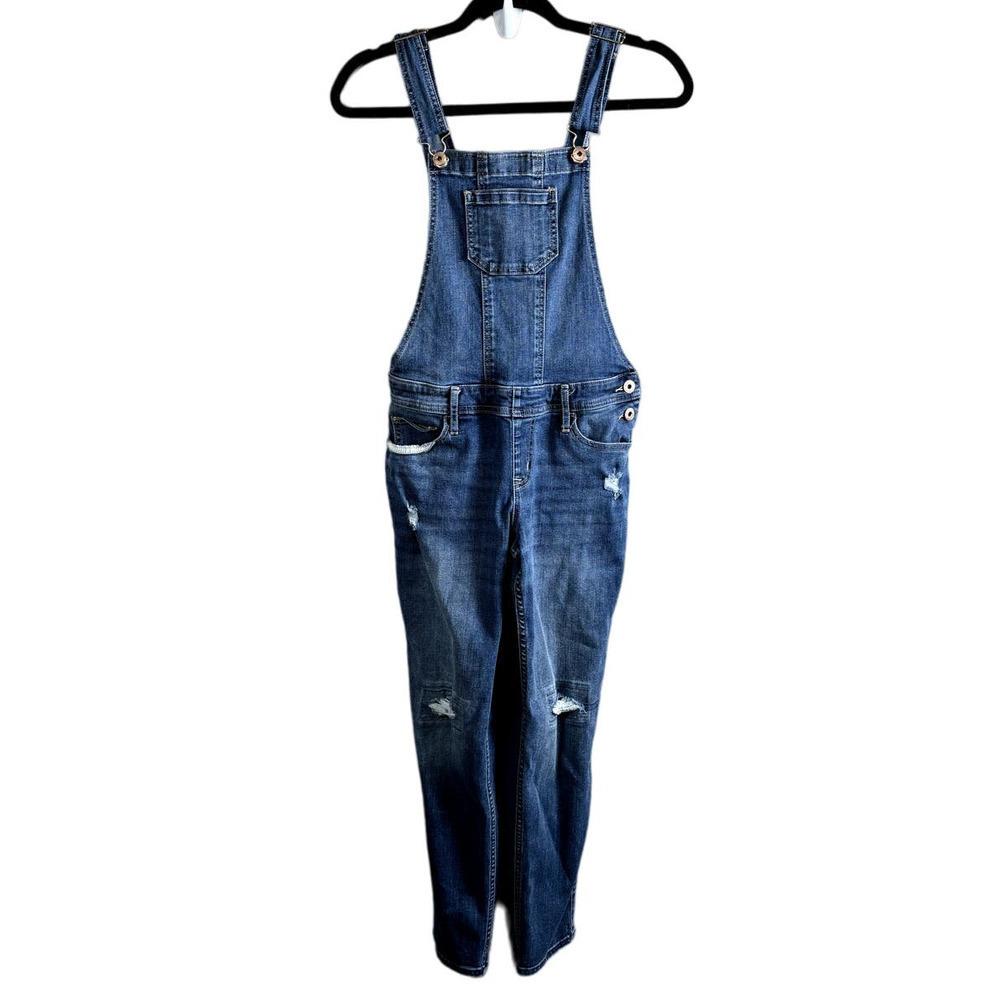 Abercrombie Kids Blue Denim Jean Medium Wash Overalls Bibs Size 13/14